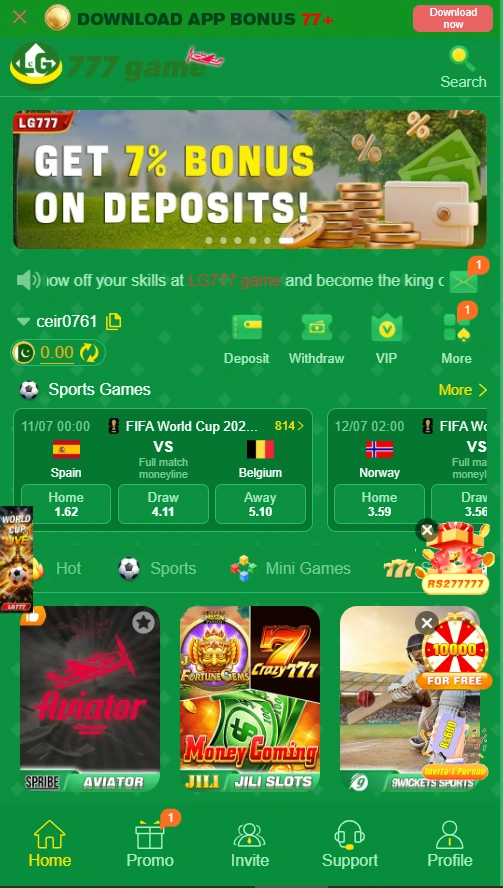 win big rewards by downloading LG77 game