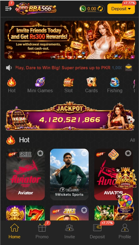 Get a chance to Win big bonuses & rewards from BBA556 apk